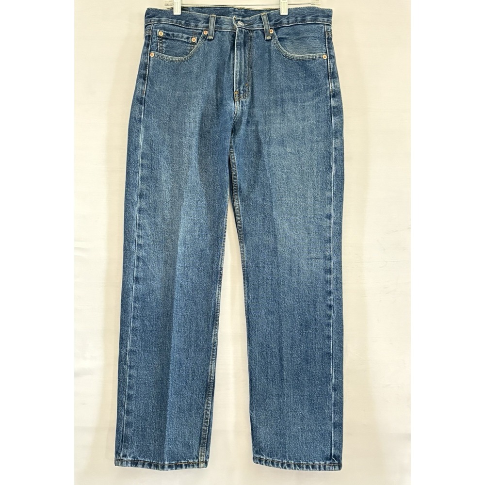 Levis 505 Jeans Mens 33x30 Blue Medium Wash Regular Straight Stretch Denim Pants